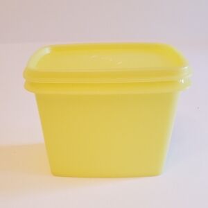 Vintage Tupperware Yellow Shel Space Storage Container with Lid 1243 1244